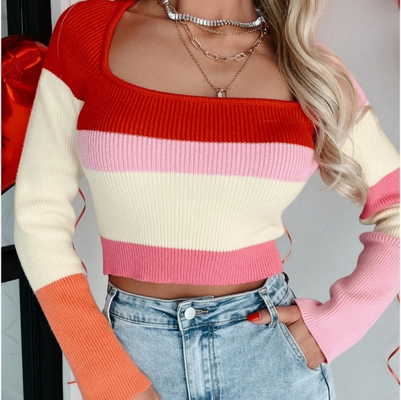 Colorblock crop sweater - Picture 3 of 5
